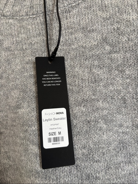 Fashion Nova Men's Crewneck Sweater in Heather Gray - Picture 2 of 2